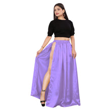 Satin Belly Dance Skirt – A-Line Silhouette with Side Slit  Flowing Performance Wear for Dancers & Festivals S1-2