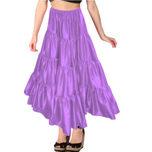 Belly Dance Satin Skirt – 12 Yard, 4 Tier Full Circle Skirt  - Regular Size 2