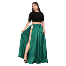 Satin Belly Dance Skirt – A-Line Silhouette with Side Slit  Flowing Performance Wear for Dancers & Festivals S1-2