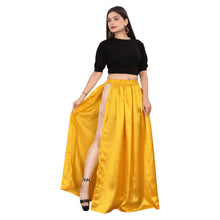 Satin Belly Dance Skirt – A-Line Silhouette with Side Slit  Flowing Performance Wear for Dancers & Festivals S1-2