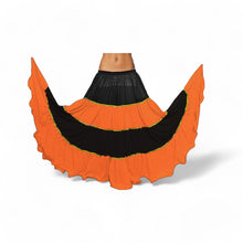 16 Yard 4-Tier Belly Dance 2-Color Skirt with Gold Trim | Tribal Fusion Gypsy C6