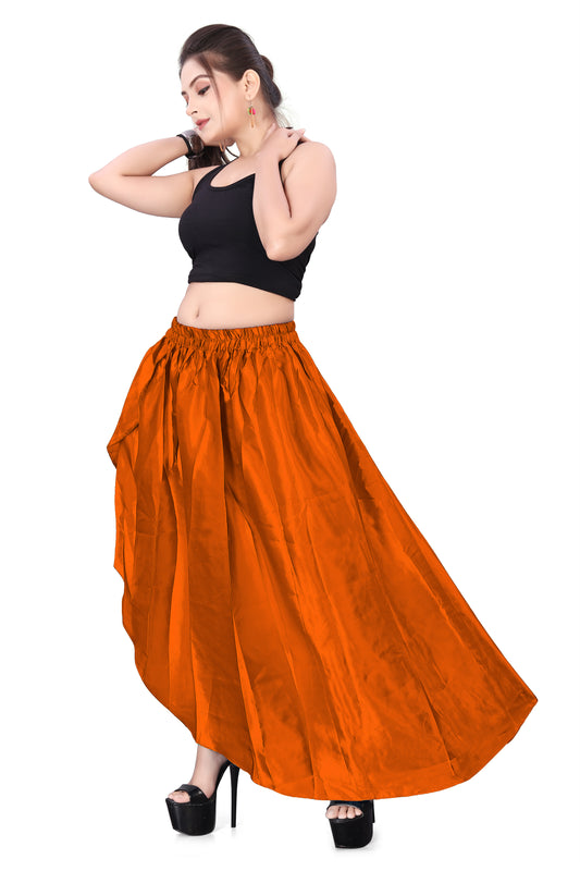 Satin High Low Asymmetrical Skirt  Ballet Dance Skirt S73-Regular Size 2