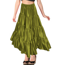 Belly Dance Satin Skirt – 12 Yard, 4 Tier Full Circle Skirt  - Regular Size 2