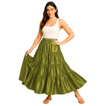 32-Yard 4 Tier Belly Dance Satin Skirt – Flowing, Elegant & Stage-Ready S30-2