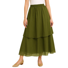 Tribal Fusion Belly Dance Skirt - 2-Layer Ruffled Chiffon Practice & Performance Wear C2