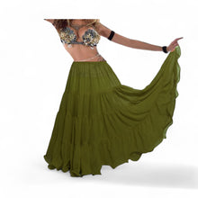 16 Yard 4-Tier Chiffon Belly Dance Skirt | Tribal Fusion Gypsy Full Flow C4