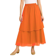 Tribal Fusion Belly Dance Skirt - 2-Layer Ruffled Chiffon Practice & Performance Wear C2