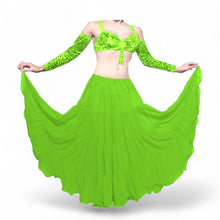 16 Yard 4-Tier Chiffon Belly Dance Skirt | Tribal Fusion Gypsy Full Flow C4