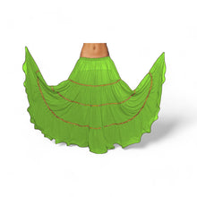 16 Yard 4-Tier Belly Dance Skirt with Gold Trim | Tribal Fusion Gypsy C5
