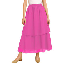 Tribal Fusion Belly Dance Skirt - 2-Layer Ruffled Chiffon Practice & Performance Wear C2