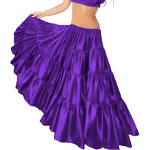 32-Yard 4 Tier Belly Dance Satin Skirt – Flowing, Elegant & Stage-Ready S30-2