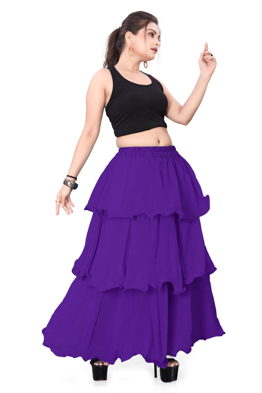 Chiffon 3 Layer Belly Dance Skirt C3- Regular Size 2