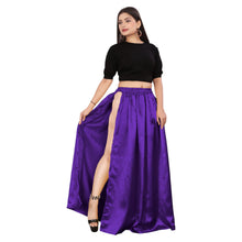 Satin Belly Dance Skirt – A-Line Silhouette with Side Slit  Flowing Performance Wear for Dancers & Festivals S1-2