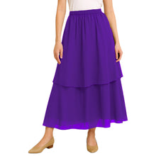 Tribal Fusion Belly Dance Skirt - 2-Layer Ruffled Chiffon Practice & Performance Wear C2