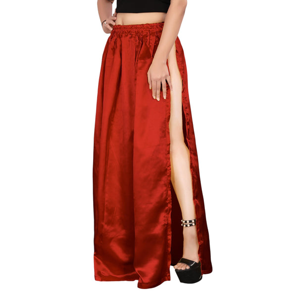 Satin Belly Dance Skirt – A-Line Silhouette with Side Slit  Flowing Performance Wear for Dancers & Festivals S1-2