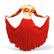 16 Yard 4-Tier Chiffon Belly Dance Skirt | Tribal Fusion Gypsy Full Flow C4
