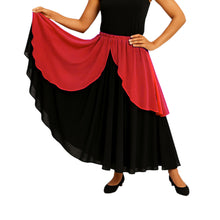 Black and red skirt with a plain background