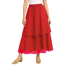 Tribal Fusion Belly Dance Skirt - 2-Layer Ruffled Chiffon Practice & Performance Wear C2