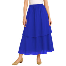 Tribal Fusion Belly Dance Skirt - 2-Layer Ruffled Chiffon Practice & Performance Wear C2