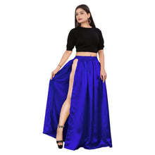 Satin Belly Dance Skirt – A-Line Silhouette with Side Slit  Flowing Performance Wear for Dancers & Festivals S1-3