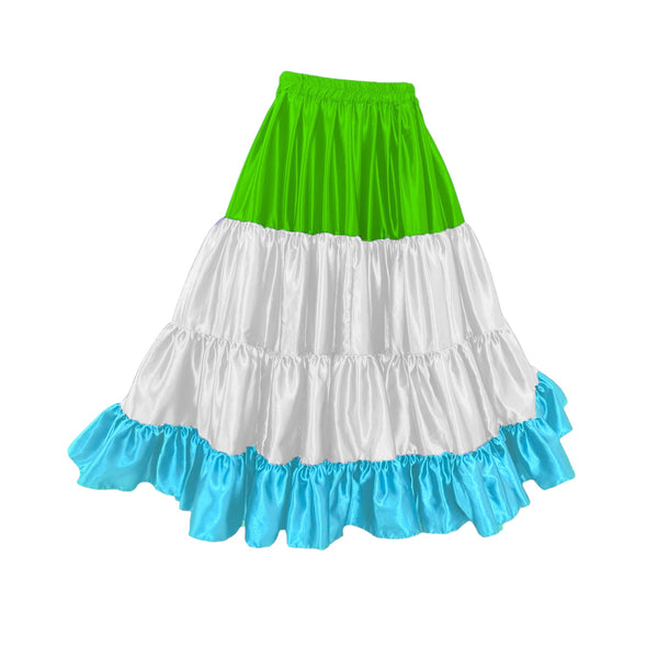SIERRA LEONE Flag Skirt satin  25 yard multi color Skirt  S31