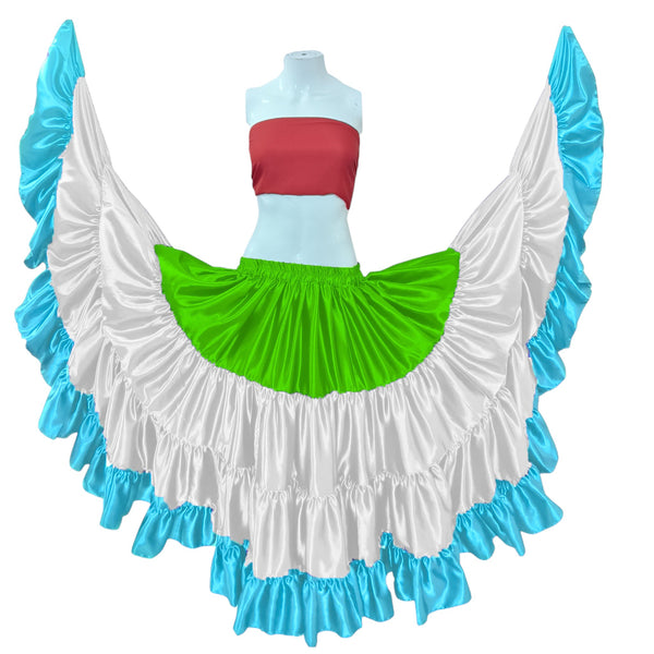 SIERRA LEONE Flag Skirt satin  25 yard multi color Skirt  S31