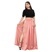 Satin Belly Dance Skirt – A-Line Silhouette with Side Slit  Flowing Performance Wear for Dancers & Festivals S1-3