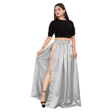 Satin Belly Dance Skirt – A-Line Silhouette with Side Slit  Flowing Performance Wear for Dancers & Festivals S1-3