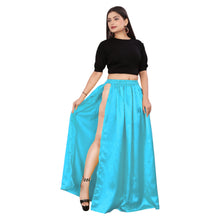 Satin Belly Dance Skirt – A-Line Silhouette with Side Slit  Flowing Performance Wear for Dancers & Festivals S1-3