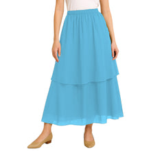 Tribal Fusion Belly Dance Skirt - 2-Layer Ruffled Chiffon Practice & Performance Wear C2