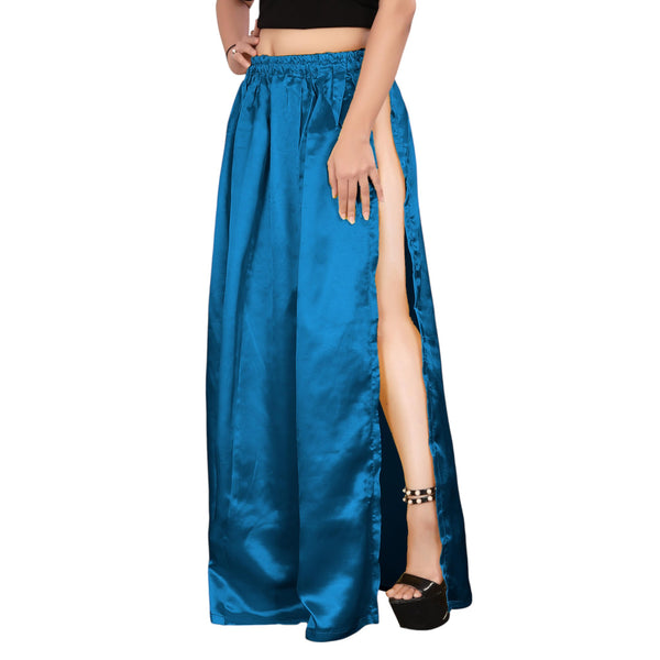 Satin Belly Dance Skirt – A-Line Silhouette with Side Slit  Flowing Performance Wear for Dancers & Festivals S1-3