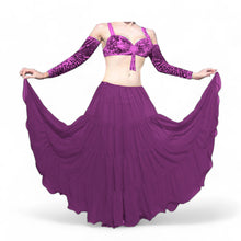 16 Yard 4-Tier Chiffon Belly Dance Skirt | Tribal Fusion Gypsy Full Flow C4