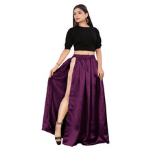 Satin Belly Dance Skirt – A-Line Silhouette with Side Slit  Flowing Performance Wear for Dancers & Festivals S1-3