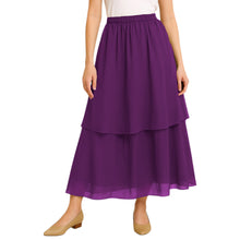 Tribal Fusion Belly Dance Skirt - 2-Layer Ruffled Chiffon Practice & Performance Wear C2