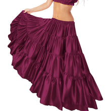 32-Yard 4 Tier Belly Dance Satin Skirt – Flowing, Elegant & Stage-Ready S30-3