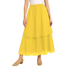 Tribal Fusion Belly Dance Skirt - 2-Layer Ruffled Chiffon Practice & Performance Wear C2