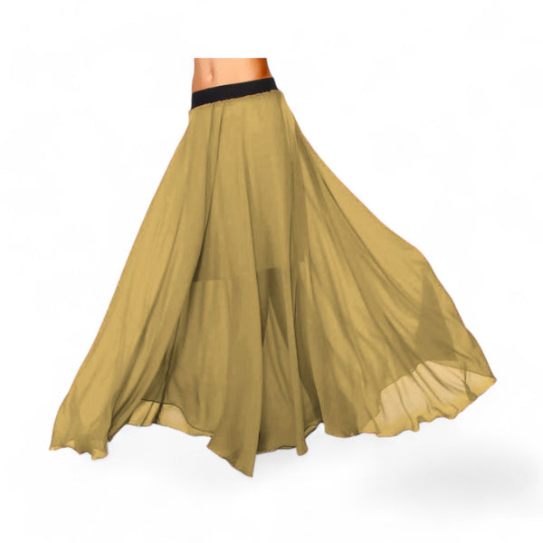 Chiffon Half Circle Belly Dance Skirt | Sleek A-Line Flow Practice Wear C13