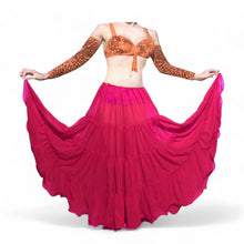 16 Yard 4-Tier Chiffon Belly Dance Skirt | Tribal Fusion Gypsy Full Flow C4