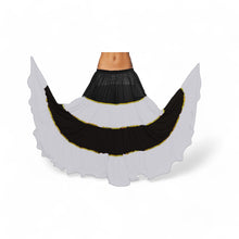 16 Yard 4-Tier Belly Dance 2-Color Skirt with Gold Trim | Tribal Fusion Gypsy C6