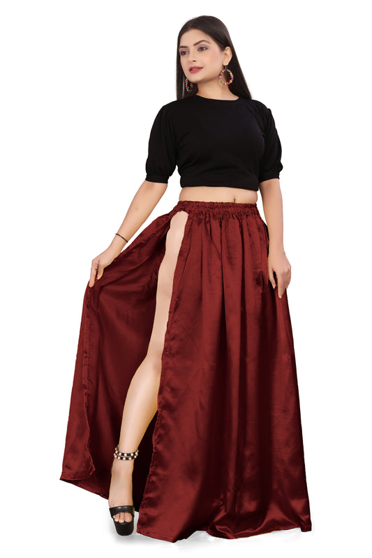 Satin Side Cut Belly Dance Skirt S1 -Regular Size 2
