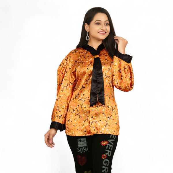 Satin Printed Party wear Top KF03