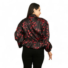 Satin Printed button Down Tops KF06