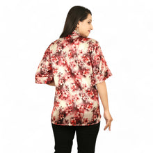 Satin Printed button Down Tops KF07