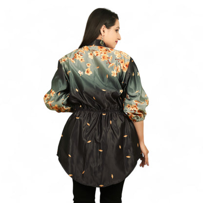 Satin Victorian Shirt Printed 3/4 Sleeve