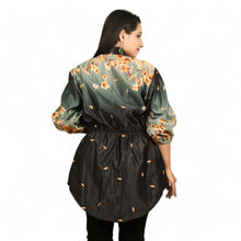 Satin Victorian Shirt Printed 3/4 Sleeve KF08