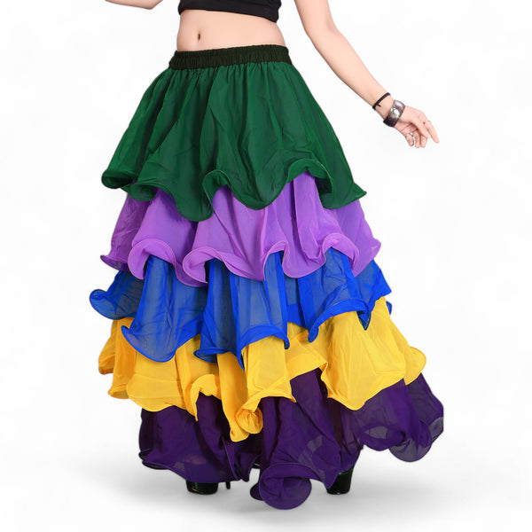 Chiffon Multi Color 5 Layer Belly Dance skirt C28- All Size