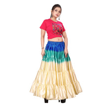 Satin 25 Yard 4 Tier Skirt Multi Color Skirt Belly Dance Skirt KF13-1