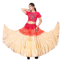 Satin 25 Yard 4 Tier Skirt Multi Color Skirt Belly Dance Skirt KF13-2