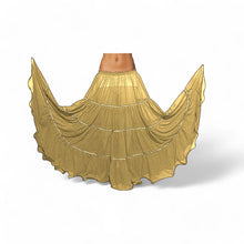 16 Yard 4-Tier Belly Dance Skirt with Gold Trim | Tribal Fusion Gypsy C5