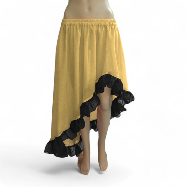 Chiffon sheer Assymetrical Skirt With Frill C22 - Regular Size 1